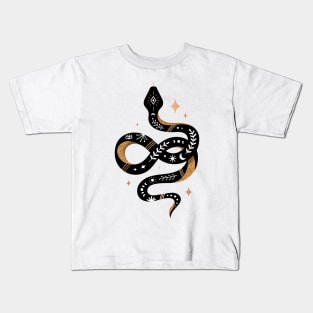 Snake - Black and Gold Kids T-Shirt